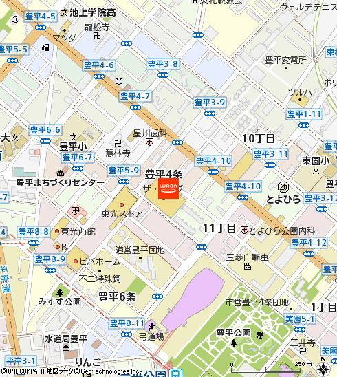 ザ・ビッグ豊平店付近の地図